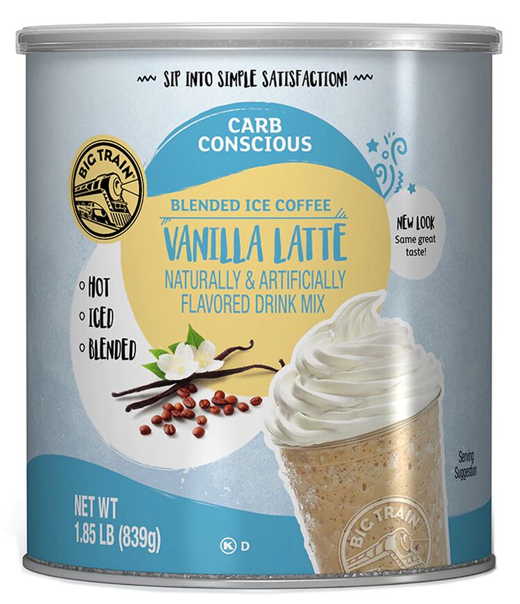 Big Train Carb Conscious Drink Mix - Vanilla Latte 1.85 lb. can
