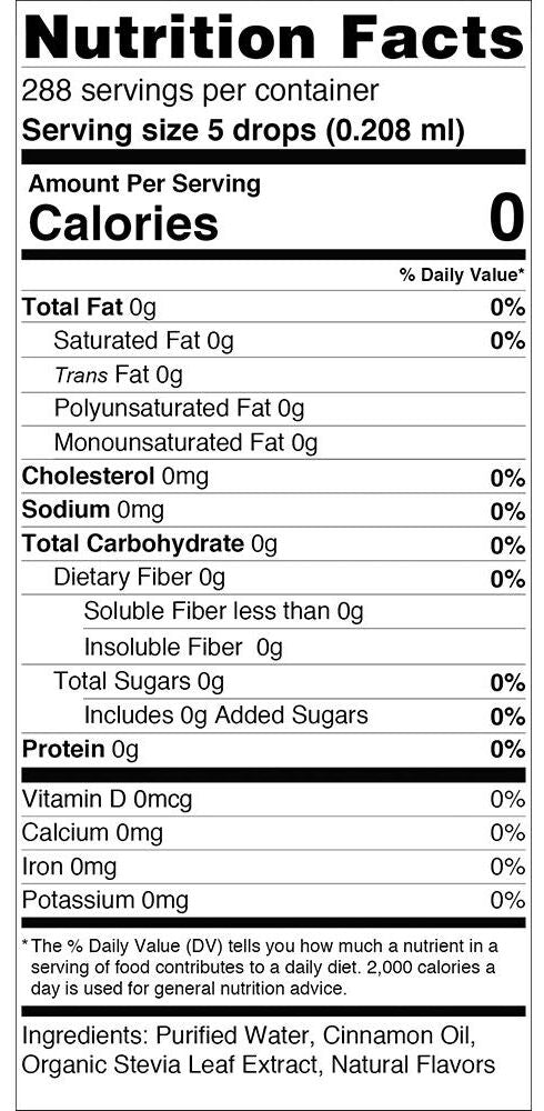 SweetLeaf Sweet Drops Flavored Stevia Sweetener - Cinnamon 2 fl oz. (60 ml)