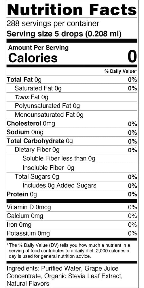 SweetLeaf Sweet Drops Flavored Stevia Sweetener - Grape 2 fl oz. (60 ml)