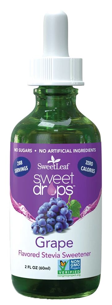SweetLeaf Sweet Drops Flavored Stevia Sweetener - Grape 2 fl oz. (60 ml)