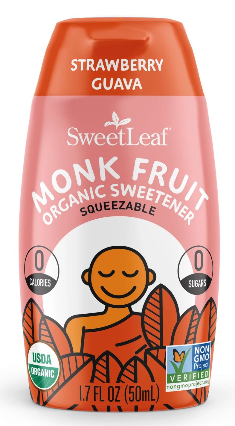 SweetLeaf Monk Fruit Squeezable Sweetener Organic - Strawberry Guava 1.7 fl oz. (50 ml)
