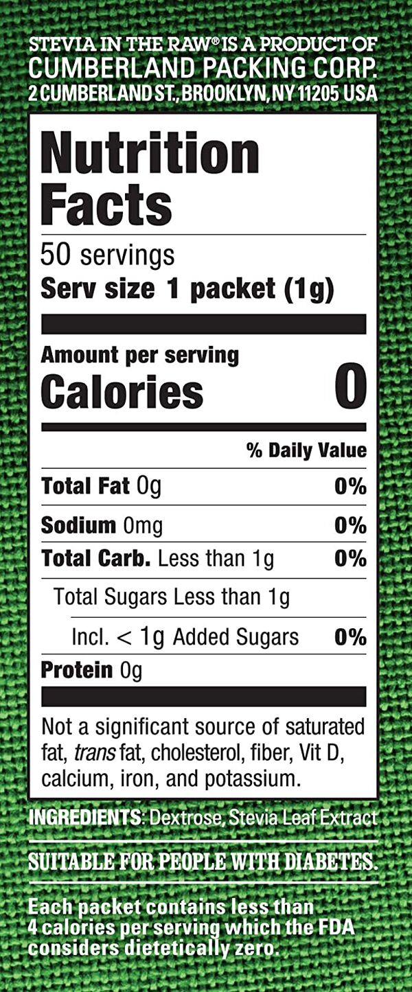 Cumberland Packing Stevia Extract in the Raw - 50 packets
