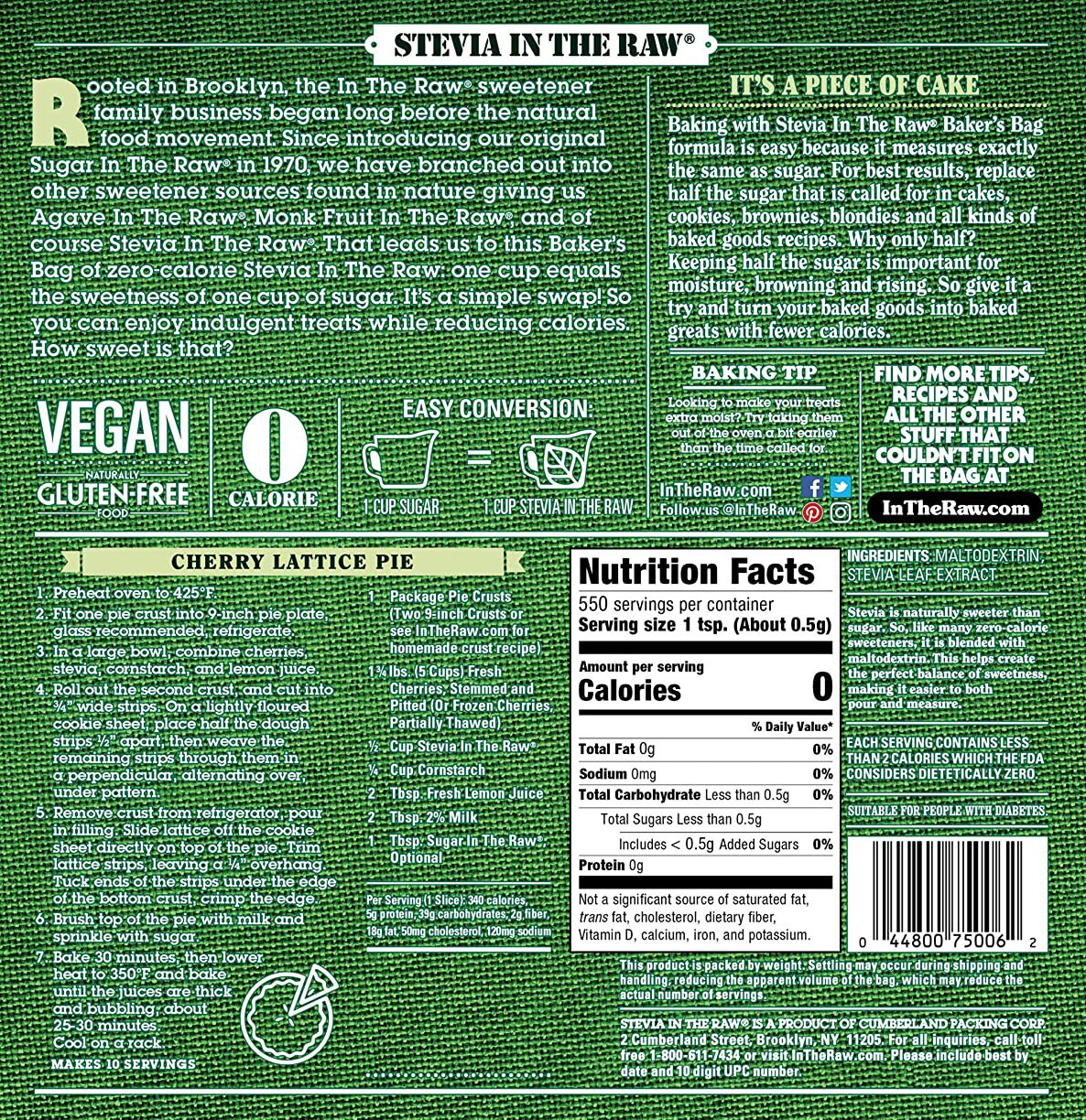Cumberland Packing Stevia Extract in the Raw - 9.7 oz bag