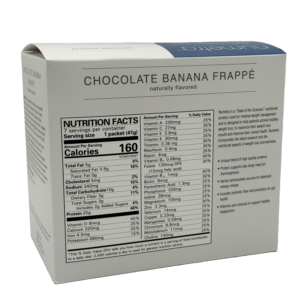 Numetra 20g Protein Frappe - Chocolate Banana