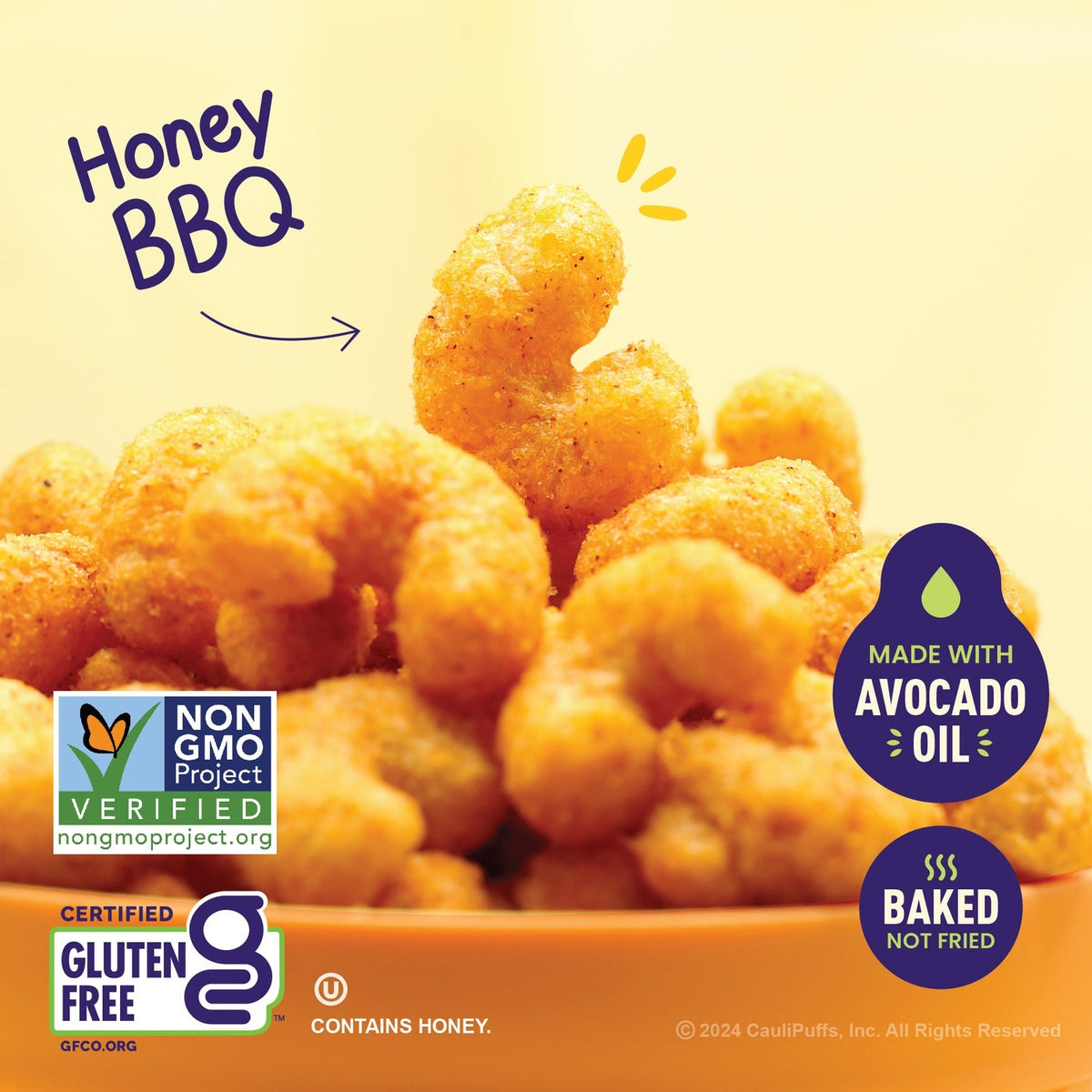 CauliPuffs Gluten Free Cauliflower Puffed Snacks - Honey BBQ