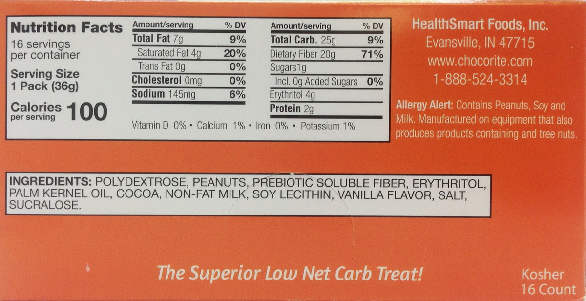Healthsmart ChocoRite Peanut Butter Cup Patties 16 packages