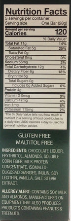 Healthsmart ChocoRite Solid Chocolate Bars - 5 bars, Dark Chocolate Almond