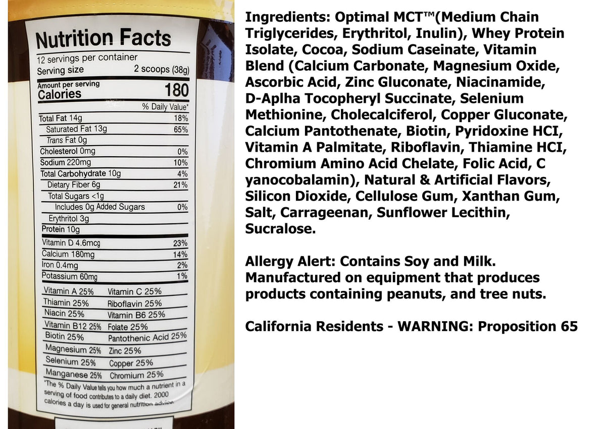 Healthsmart Keto Wise Meal Replacement Shake - Chocolate Fudge Brownie 16.1 oz (456g)