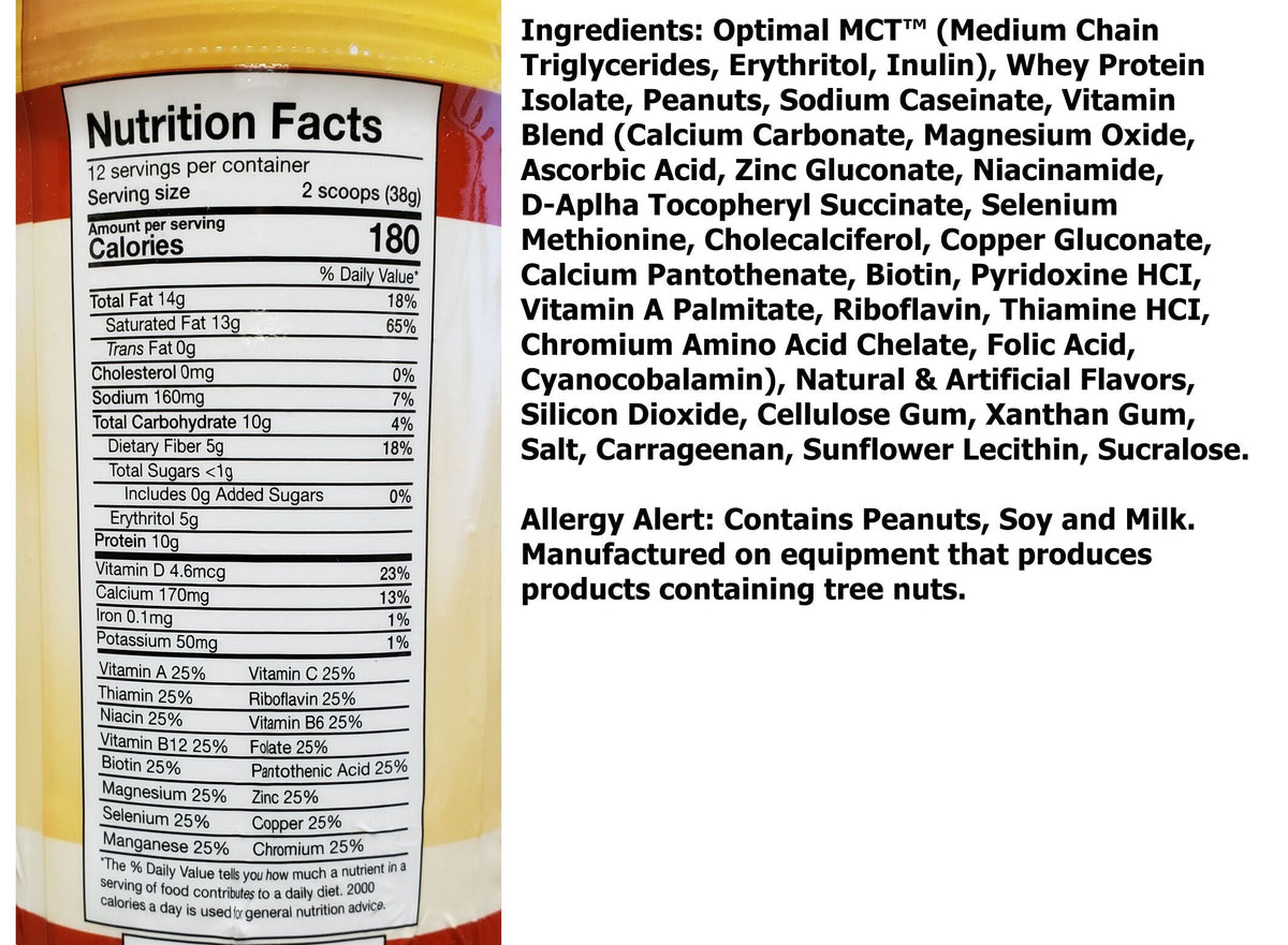Healthsmart Keto Wise Meal Replacement Shake - Creamy Peanut Butter 16.1 oz (456g)
