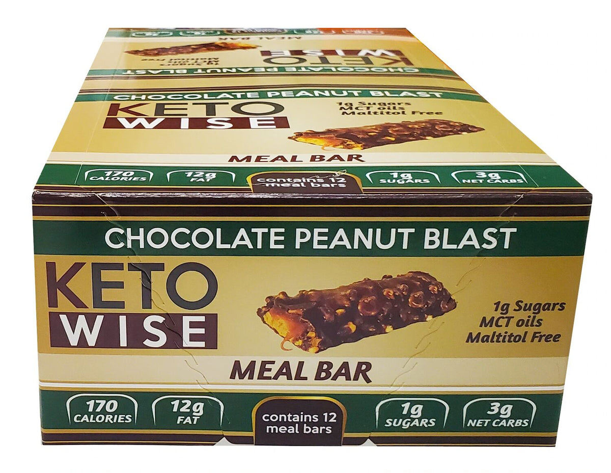 Healthsmart Keto Wise Meal Bar - Chocolate Peanut Blast, 12 Bars
