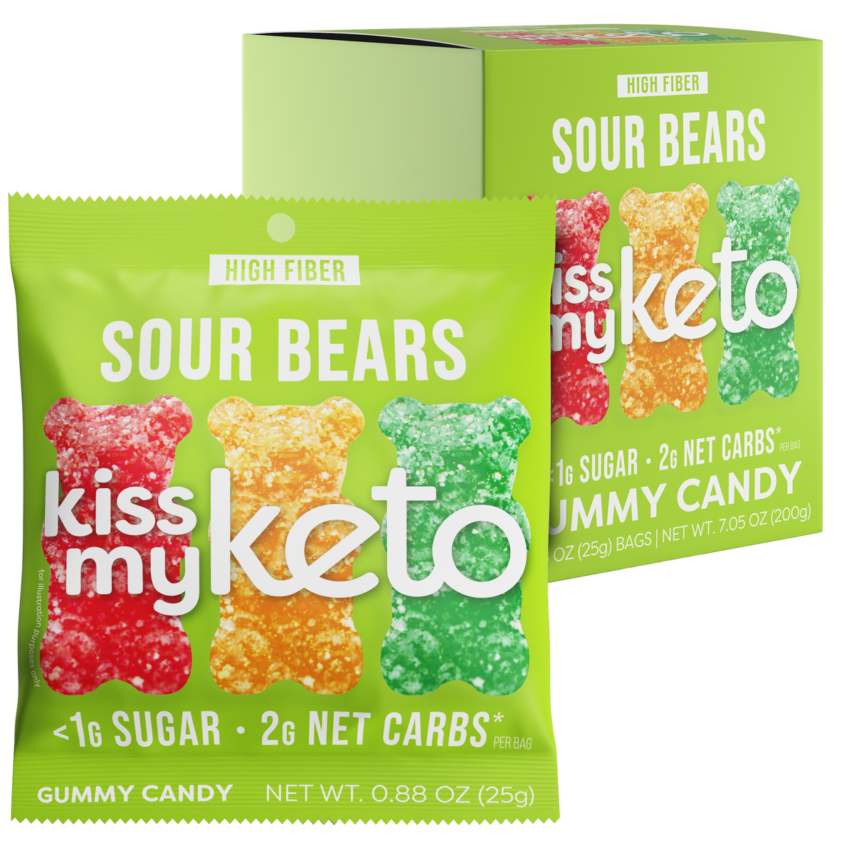 Kiss My Keto Gummies - Sour Bears, 8-Pack