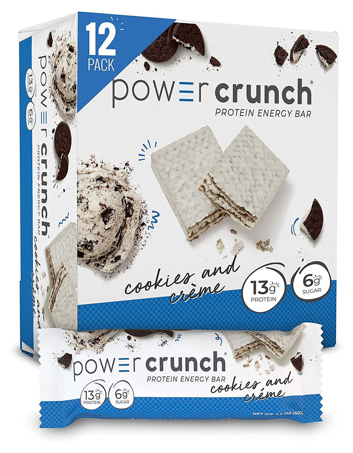 BNRG Power Crunch Protein Bars - Cookies and Creme 1 Bar