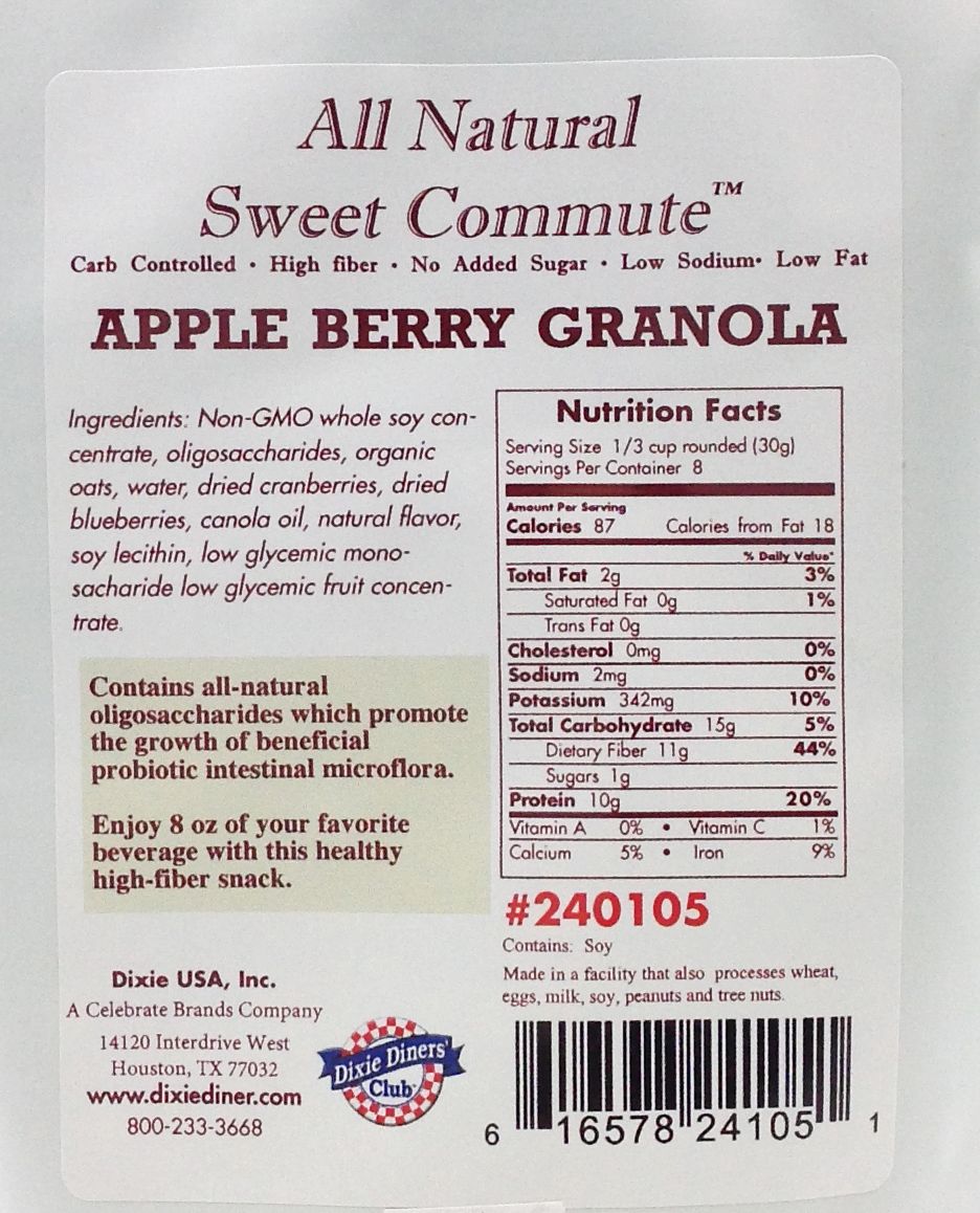 Dixie USA Carb Controlled Granola - 8.4 oz., Apple Berry