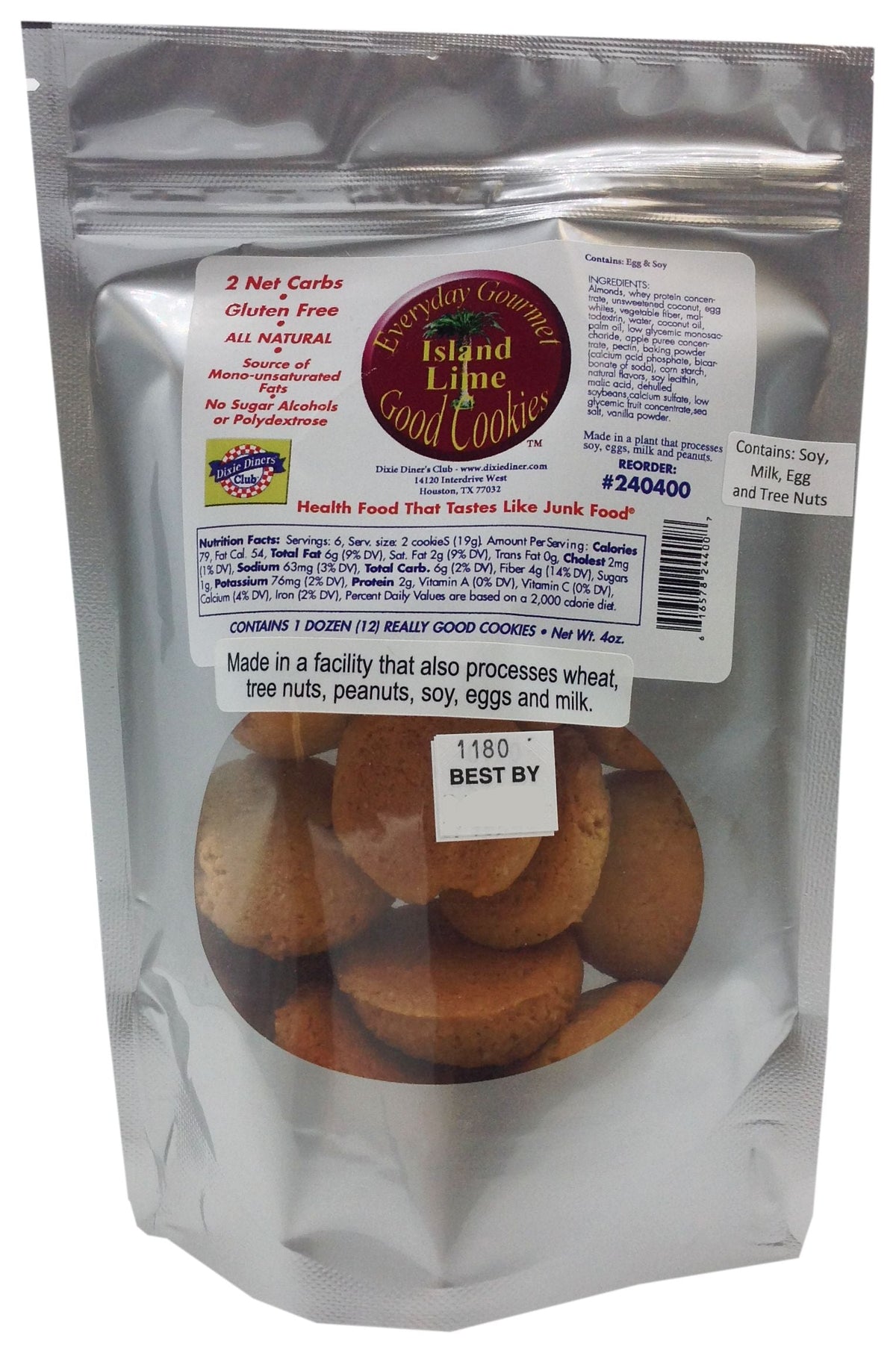Dixie USA Carb Counters Ready-to-Eat Cookies - Island Lime 4 oz. bag