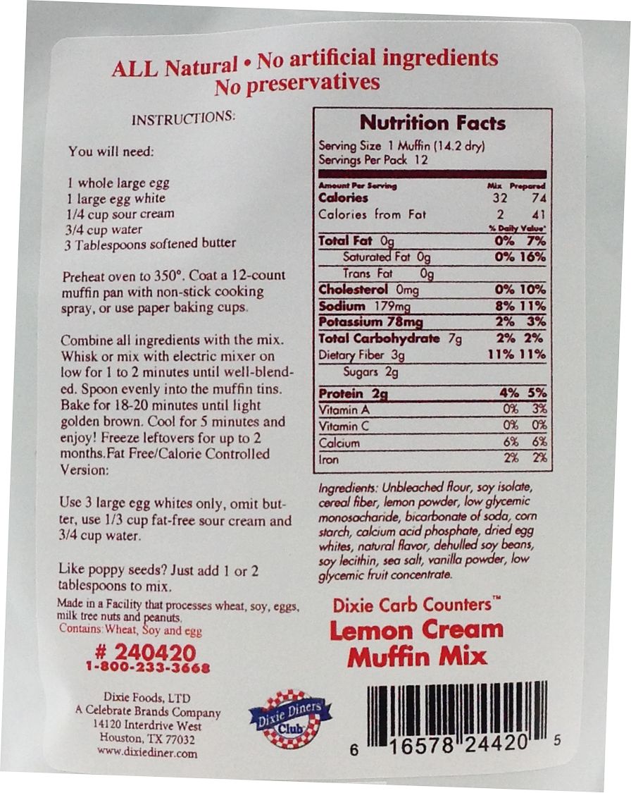 Dixie USA Carb Counters Muffin Mix - Lemon Cream (6 oz)