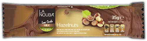 La Nouba Stevia Sweetened Belgian Chocolate Bar - Milk with Hazelnuts 20 bars