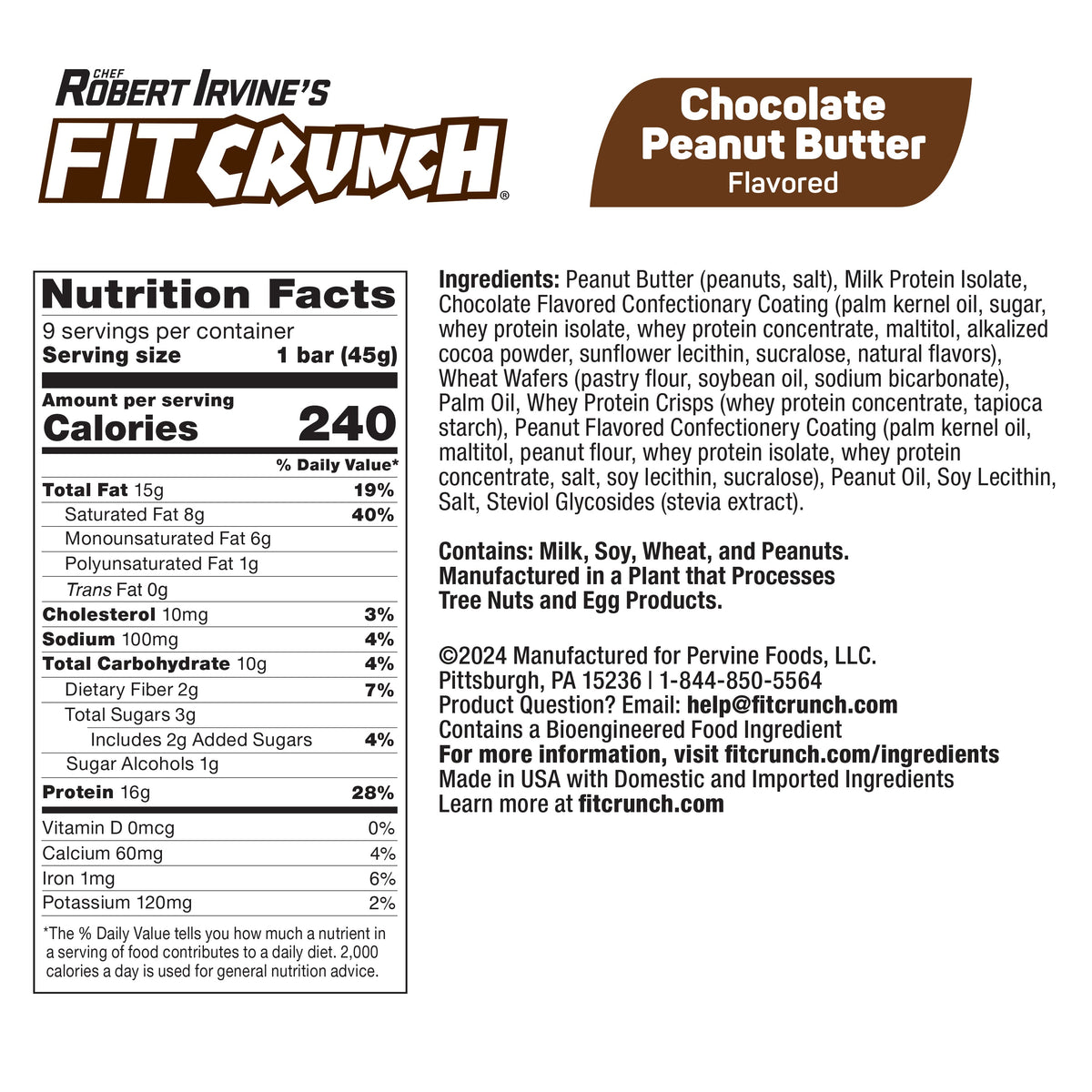 Robert Irvine's Fit Crunch Wafer Protein Bar - Chocolate Peanut Butter