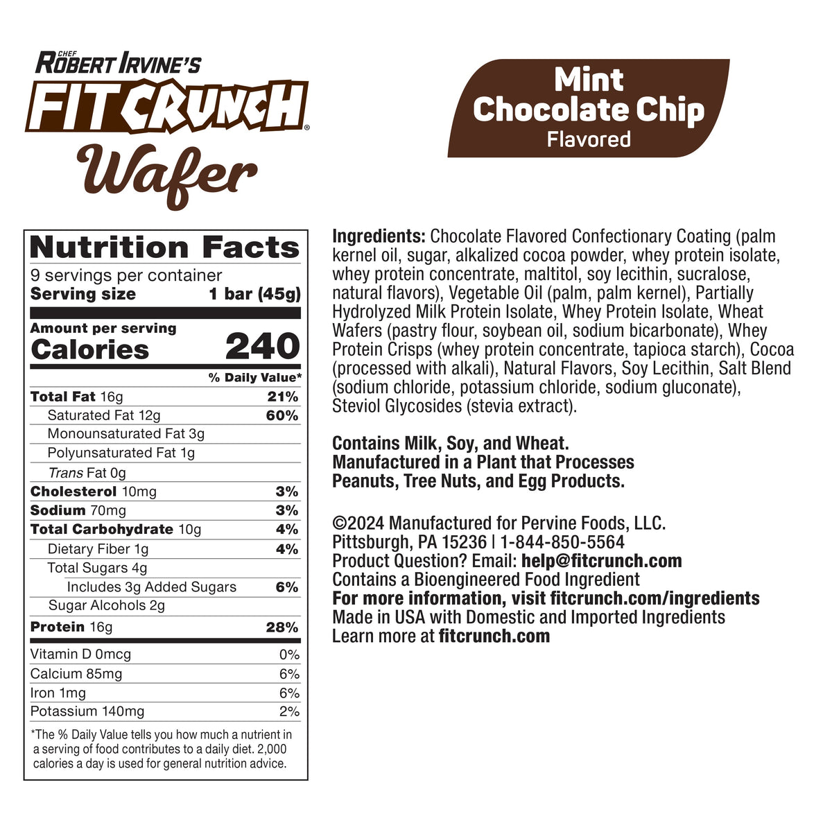 Robert Irvine's Fit Crunch Wafer Protein Bar - Mint Chocolate Chip
