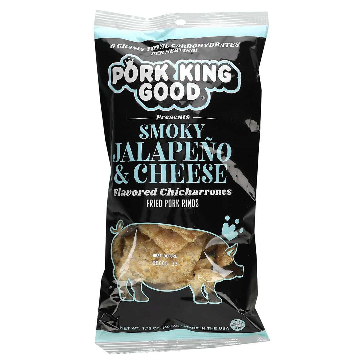 Pork King Good Fried Pork Rinds, 1.75 oz - Smoky Jalapeno & Cheese
