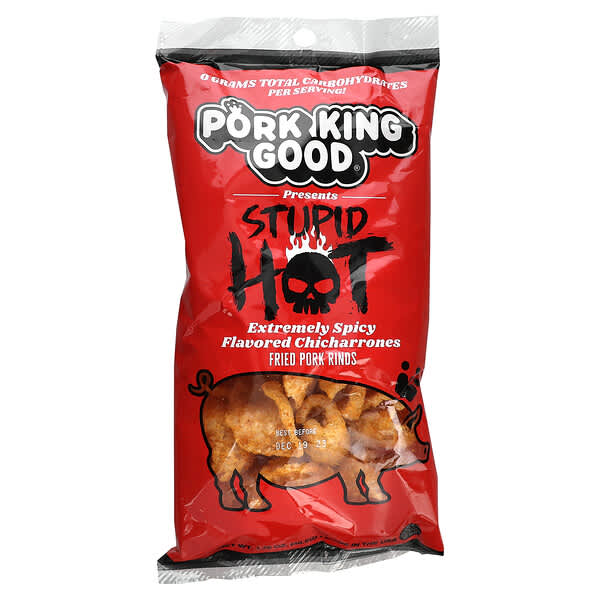Pork King Good Fried Pork Rinds, 1.75 oz - Stupid Hot