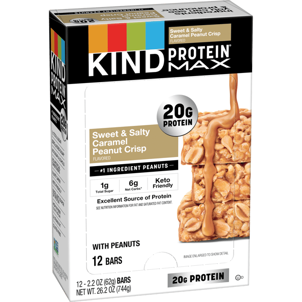 KIND Protein Max Bars - Sweet & Salty Caramel Peanut Crisp
