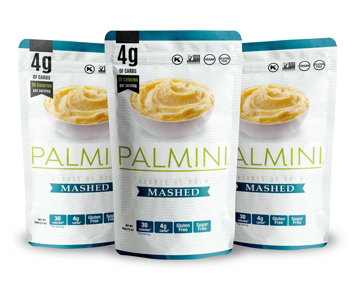 Palmini Low Carb Hearts Of Palm - Mashed - Original, 12oz 3-Pack