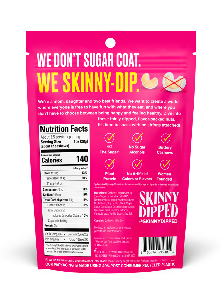 SkinnyDipped Cashews, 3.5 oz - Unicorn Birthday Cake
