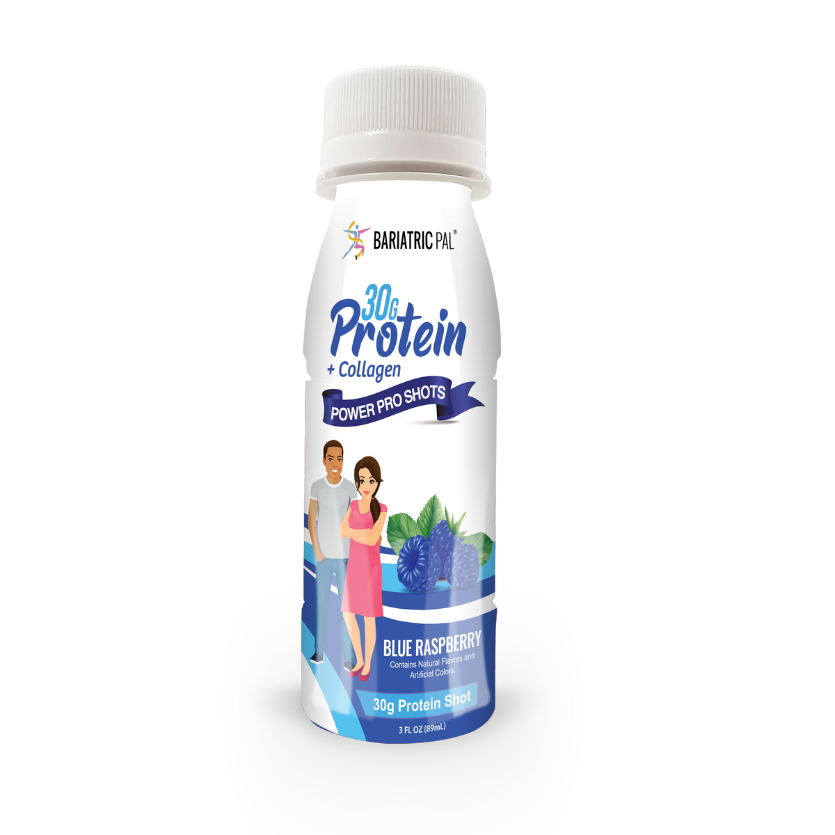 Whey & Collagen Protein Power Pro Shots, Blue Raspberry, image 1