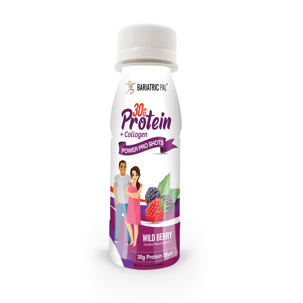 Whey & Collagen Protein Power Pro Shots, Wild Berry, image 1