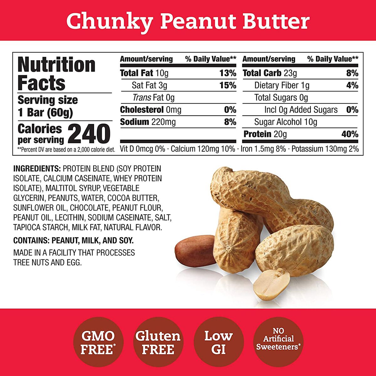 Think! High Protein Bars - Chunky Peanut Butter, Chocolate Dipped (CLEARANCE: Best by October 04, 2025) 10 bars