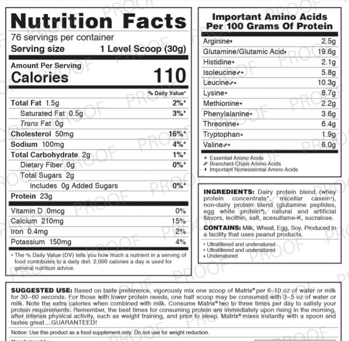 Syntrax Matrix Sustained-Release Protein Blend - Simply Vanilla 5 lb.