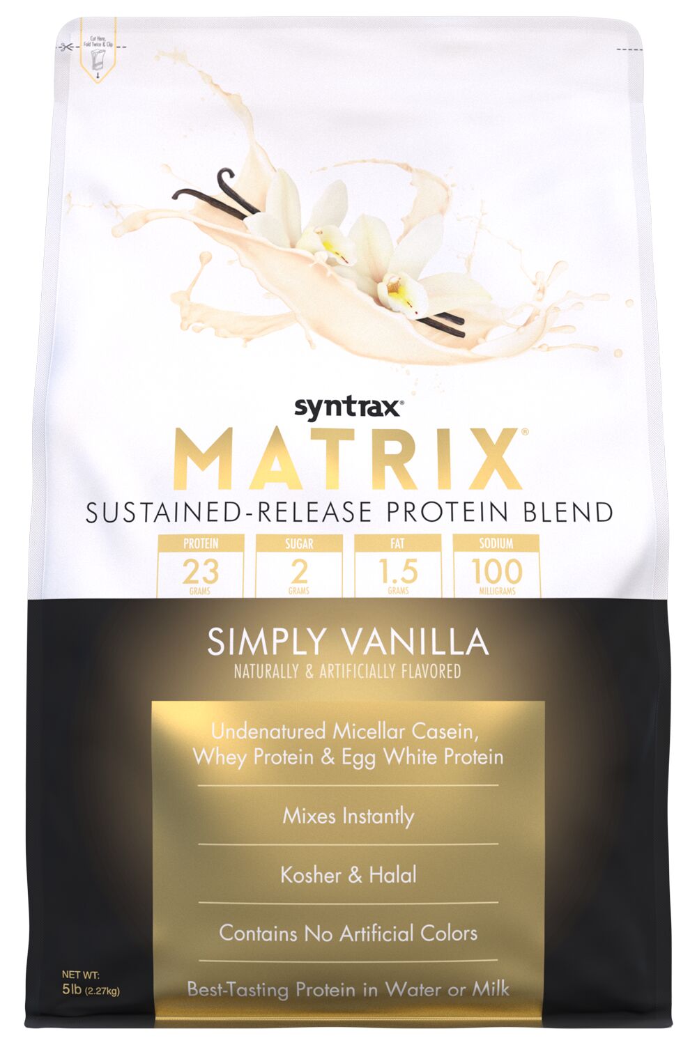 Syntrax Matrix Sustained-Release Protein Blend - Simply Vanilla 5 lb.