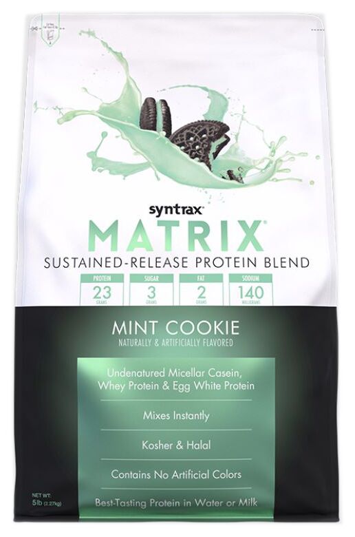 Syntrax Matrix Sustained-Release Protein Blend - Mint Cookie 5 lb.