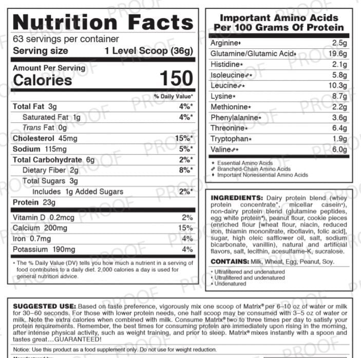 Syntrax Matrix Sustained-Release Protein Blend - Peanut Butter Cookie 5 lb.