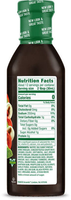 Nutrition Facts panel for Walden Farms Dressing, Balsamic Vinaigrette flavor.