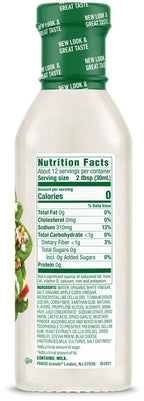 Nutrition Facts panel for Walden Farms Dressing, Bleu Cheese flavor.