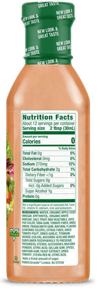 Nutrition Facts panel for Walden Farms Dressing, French flavor.