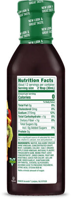 Nutrition Facts panel for Walden Farms Vinaigrette, Super Fruits Balsamic flavor.