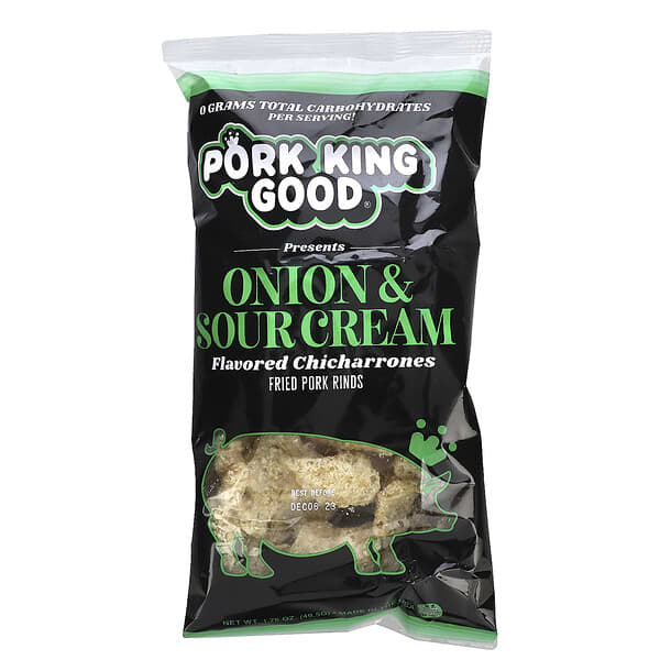 Pork King Good Fried Pork Rinds, 1.75 oz - Onion & Sour Cream