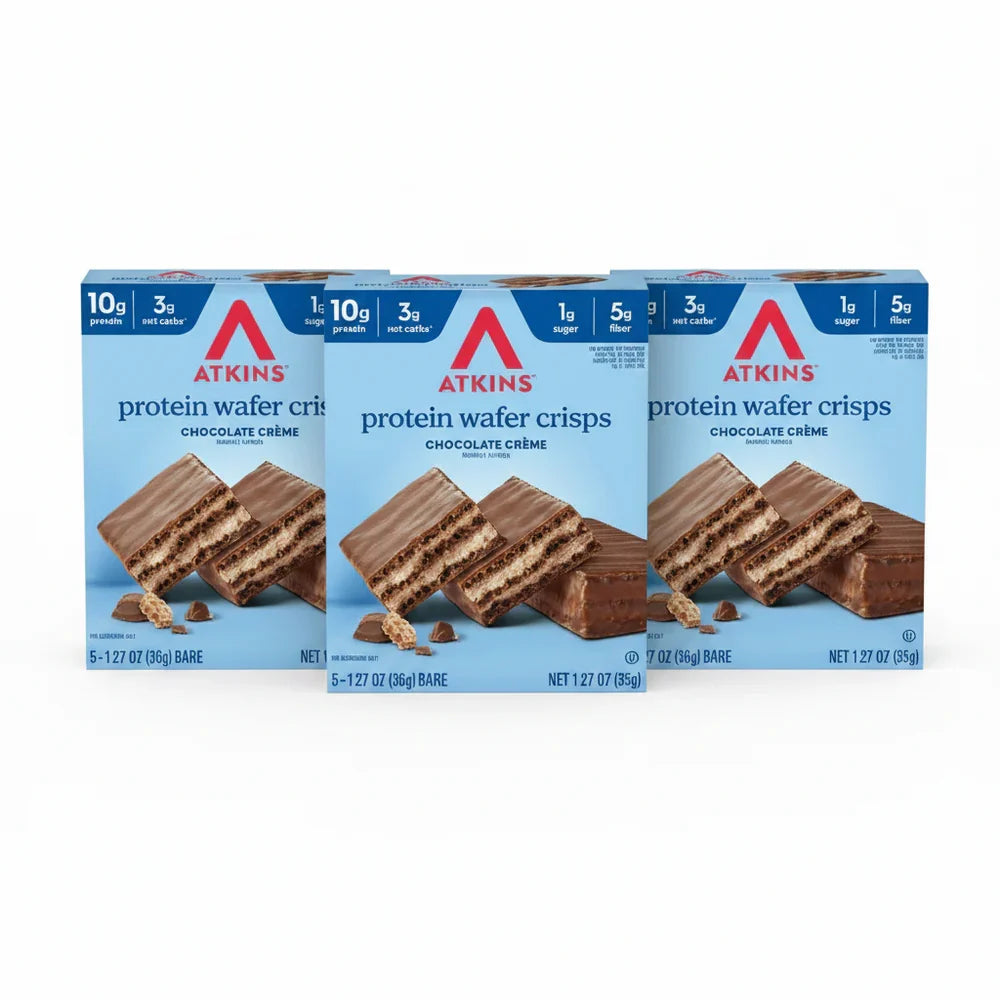 Atkins Nutritionals Protein Wafer Crisps 5 bars - Chocolate Creme 3 Boxes