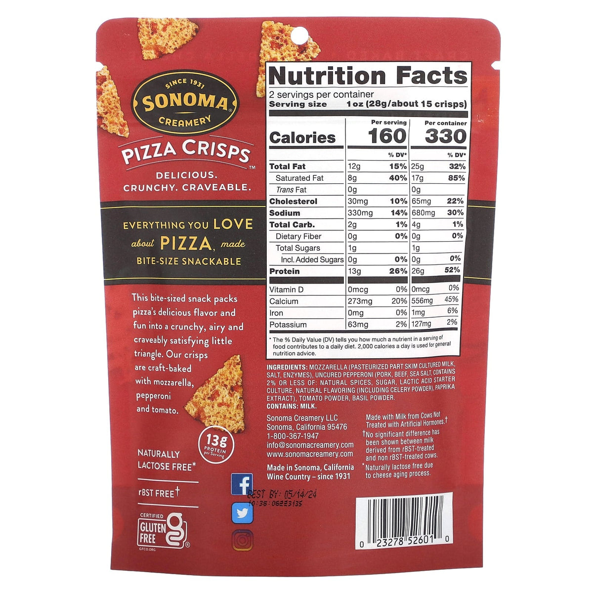 Sonoma Creamery Pizza Crisps - Pepperoni