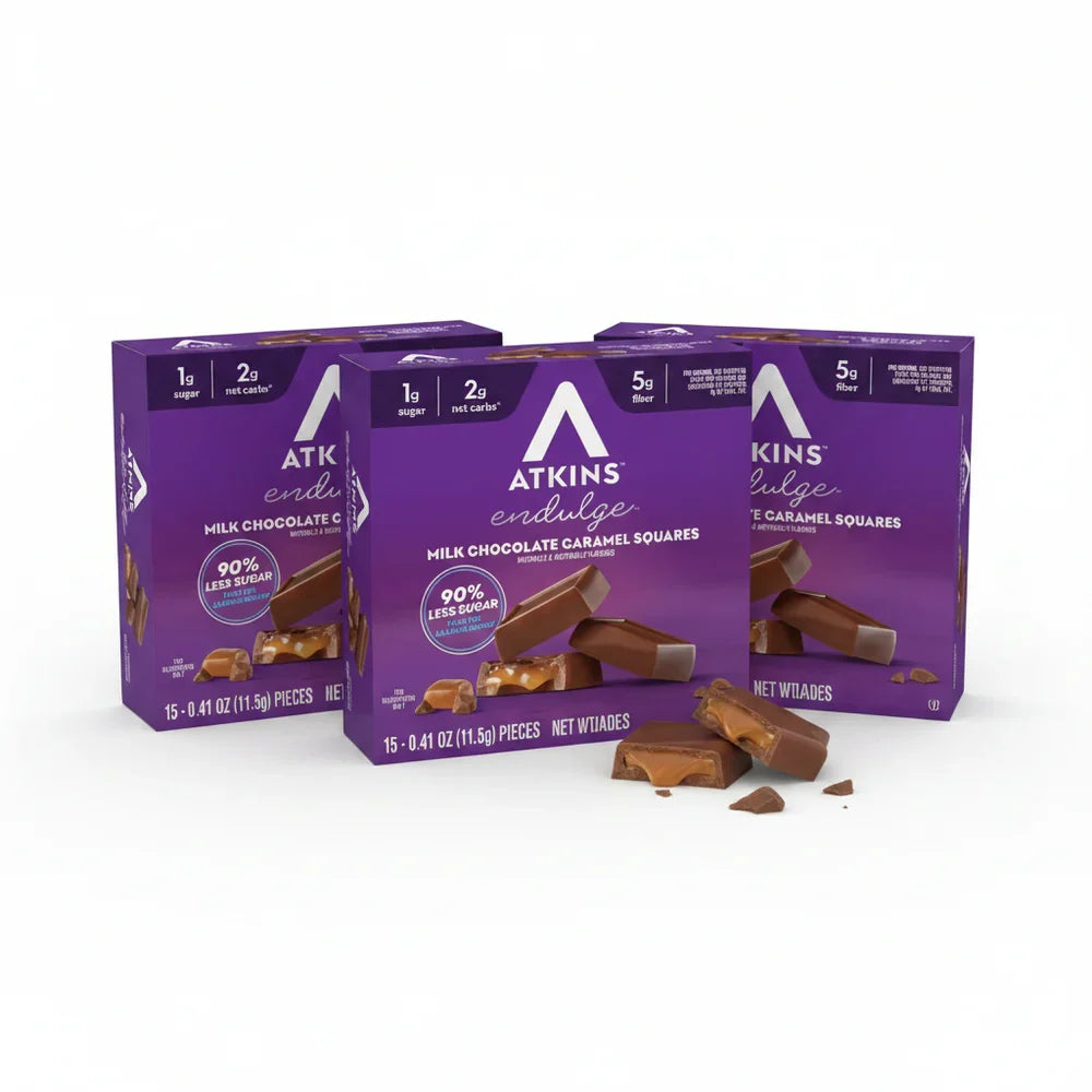 Atkins Nutritionals Endulge Squares, Milk Chocolate Caramel 6.1 oz. - 3 Boxes