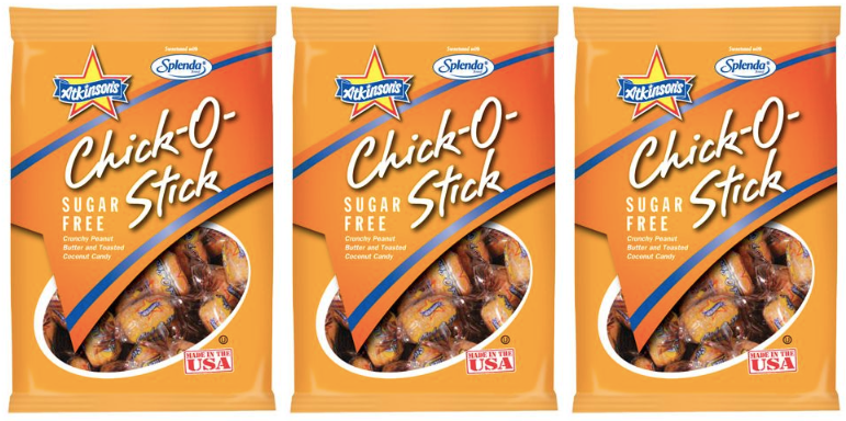 Atkinson's Sugar Free Chick-o-Stick Candy 3.75 oz. bag - 3-Pack