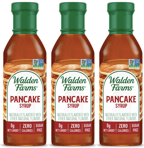 Walden Farms Syrup, 12 fl oz, Pancake / 3 Bottles.