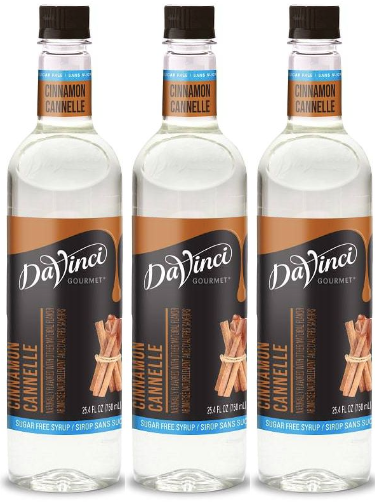 Front package of Da Vinci Sugar Free Syrup, Cinnamon / 3-Pack
