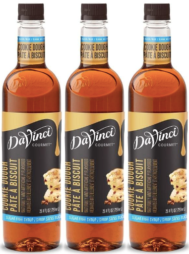 Front package of Da Vinci Sugar Free Syrup, Cookie Dough / 3-Pack