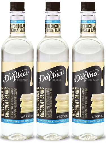 Front package of Da Vinci Sugar Free Syrup, White Chocolate / 3-Pack