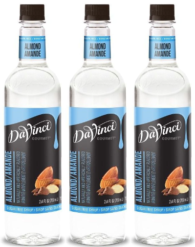 Front package of Da Vinci Sugar Free Syrup, Almond / 3-Pack