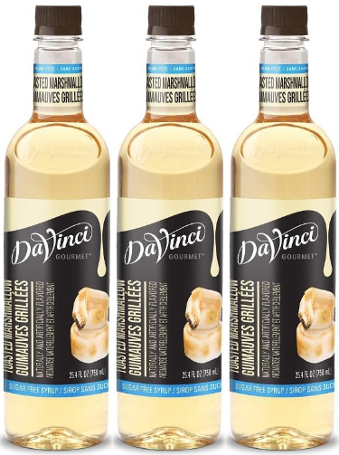 Front package of Da Vinci Sugar Free Syrup, Toasted Marshmallow / 3-Pack