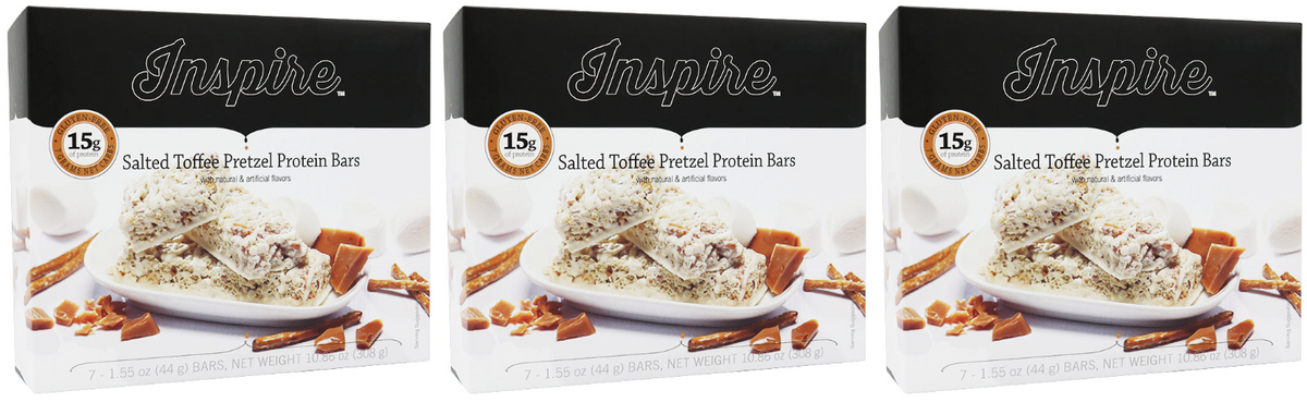 Inspire 15g Protein & Fiber Bars - Salted Toffee Pretzel - High-quality Protein Bars at Store